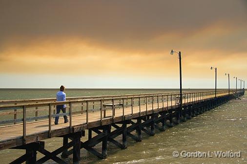 Goose Island Pier Under Smoke Cloud_38419.jpg - Photographed along the Gulf coast near Rockport, Texas, USA.
